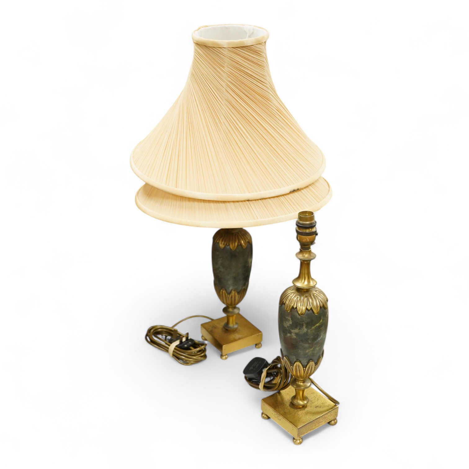 Einar Backstrom - A pair of Swedish table lamps and shades, 33cm high not including light fittings or shade